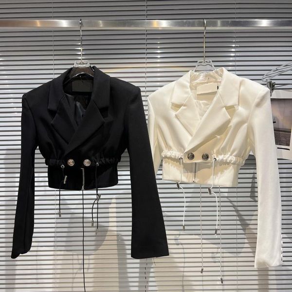 pants prepomp 2022 autumn new arrivals long sleeve drawstring double breasted buttons slim blazer women short jacket gg113, White
pants prepomp 2022 autumn new arrivals long sleeve drawstring double breasted buttons slim blazer women short jacket gg113, White