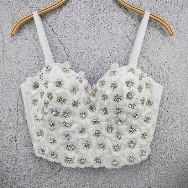 t-shirt summer sweet floral handmade beads rhinestones corset party women with cups crop night out push up bra clothes, White
t-shirt summer sweet floral handmade beads rhinestones corset party women with cups crop night out push up bra clothes, White