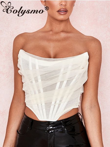 women's tanks camis colysmo mesh crop women summer s party club wear off shoulder corset solid color casual streetwear tube 230422, White
women's tanks camis colysmo mesh crop women summer s party club wear off shoulder corset solid color casual streetwear tube 230422, White