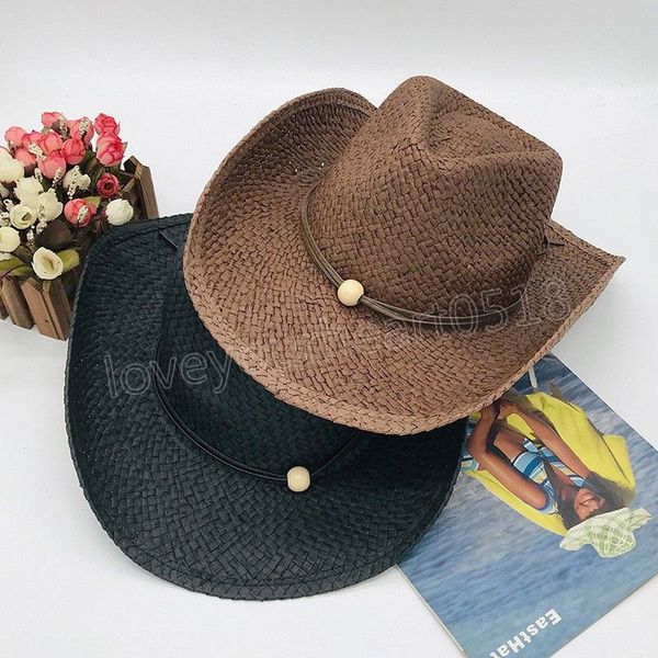 retro natural straw hat summer western cowboy cowgirl hat for men women outdoor beach sun cap panama hat sombrero hombre, Blue;gray
retro natural straw hat summer western cowboy cowgirl hat for men women outdoor beach sun cap panama hat sombrero hombre, Blue;gray