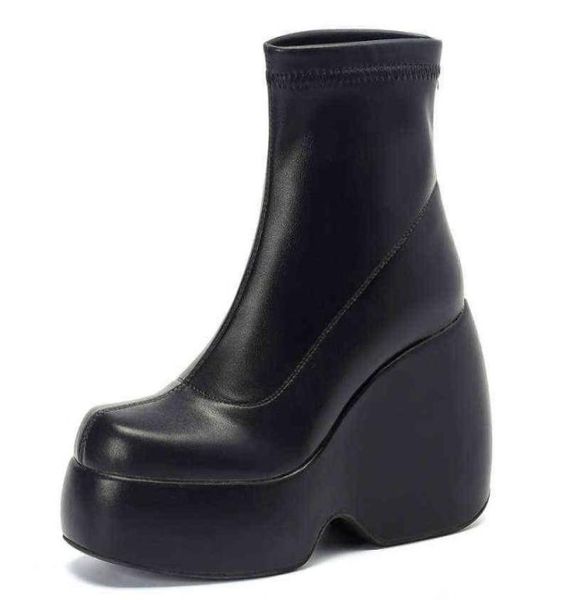 stretch punk style chunky platform ankle boot for women autumn winter shoes ladies high heels short boots bottine female black j228566794
stretch punk style chunky platform ankle boot for women autumn winter shoes ladies high heels short boots bottine female black j228566794