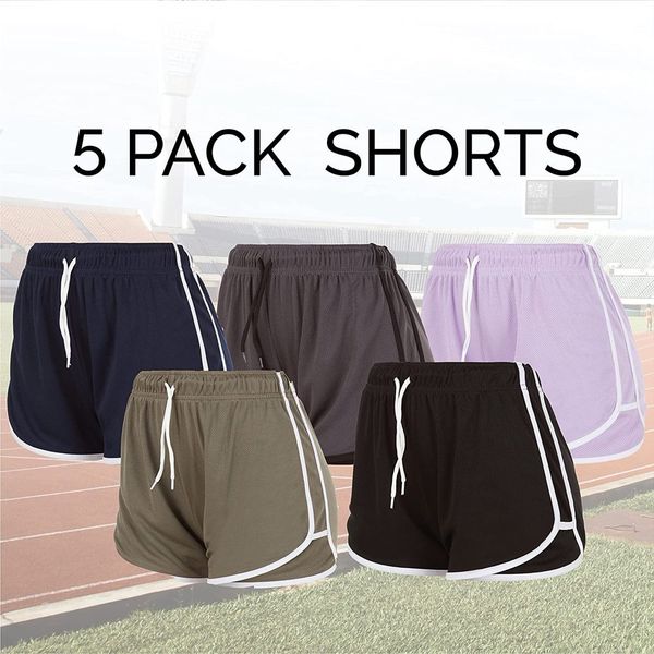 yoga shorts womens active shorts - athletic drawstring gym shorts for yoga, workout, exercise, running, training 5-pack large, set b
yoga shorts womens active shorts - athletic drawstring gym shorts for yoga, workout, exercise, running, training 5-pack large, set b
