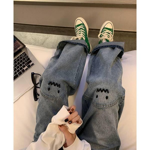 jeans plus size women's jeans high waist straight baggy fashion pants streetwear harajuku vintage casual female wide leg denim trouser, Blue
jeans plus size women's jeans high waist straight baggy fashion pants streetwear harajuku vintage casual female wide leg denim trouser, Blue