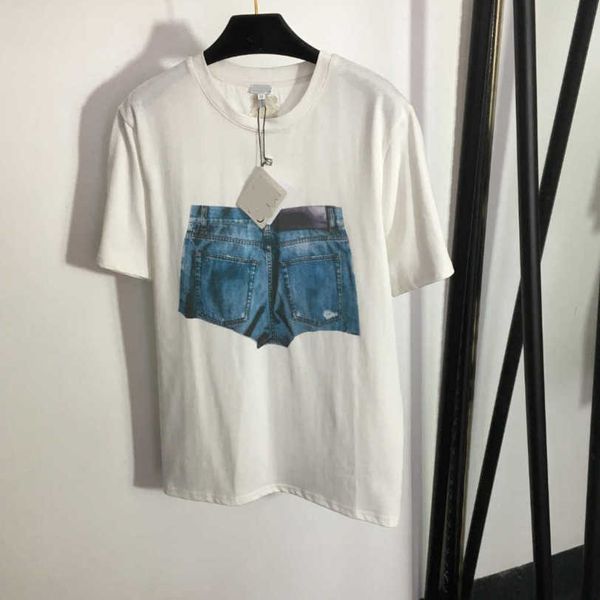 23ss womens designer clothing tee womens t-shirt round neck pure cotton denim shorts print loose short sleeve t-shirt womens clothes a1, White
23ss womens designer clothing tee womens t-shirt round neck pure cotton denim shorts print loose short sleeve t-shirt womens clothes a1, White