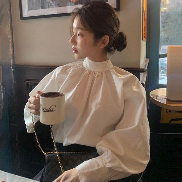 shirts chic minimalist back single breasted loose lantern sleeve shirts women camisa stand collar blouse casual blusas 2022 shirt, White
shirts chic minimalist back single breasted loose lantern sleeve shirts women camisa stand collar blouse casual blusas 2022 shirt, White