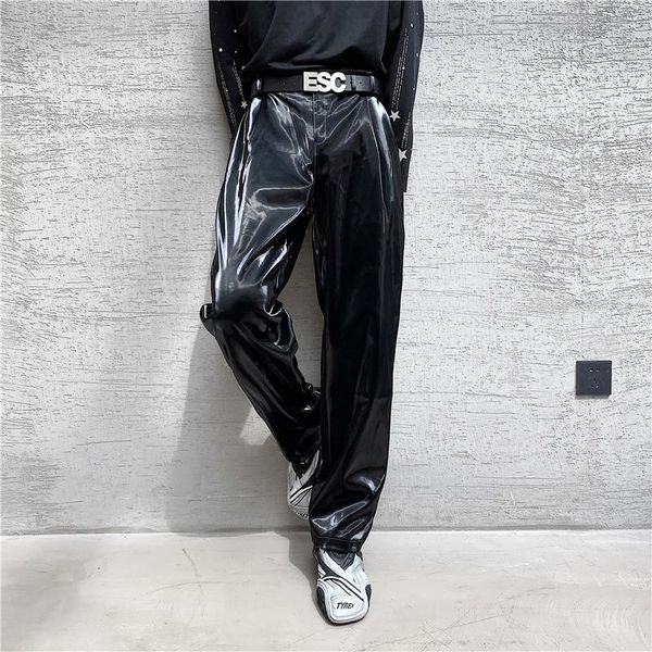 pants 2022 british style net trend personality streetwear bright pu leather trousers side tight waist loose casual pants men's s2xl, Black
pants 2022 british style net trend personality streetwear bright pu leather trousers side tight waist loose casual pants men's s2xl, Black