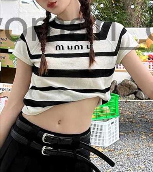 women's t-shirt designer women's 23 autumn striped wool knitted short sleeve women's south oil women's clothing w8a4, White
women's t-shirt designer women's 23 autumn striped wool knitted short sleeve women's south oil women's clothing w8a4, White