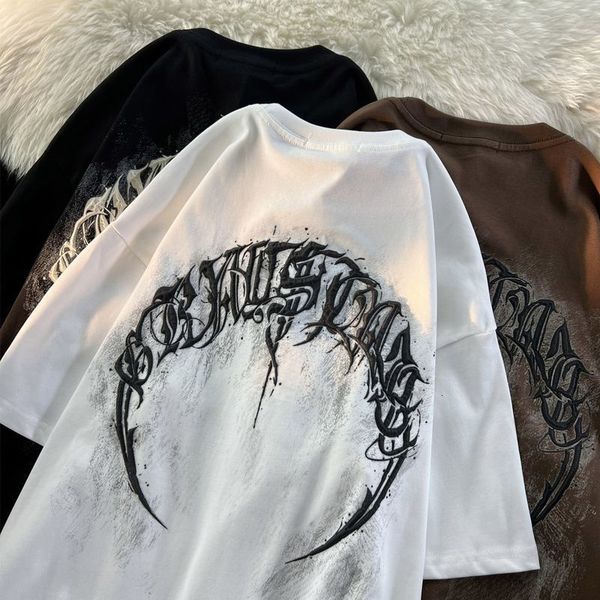 men's tshirts american vintage gothic letter printing short sleeve t shirt men and women summer loose design hip hop half y2k 230421, White;black
men's tshirts american vintage gothic letter printing short sleeve t shirt men and women summer loose design hip hop half y2k 230421, White;black