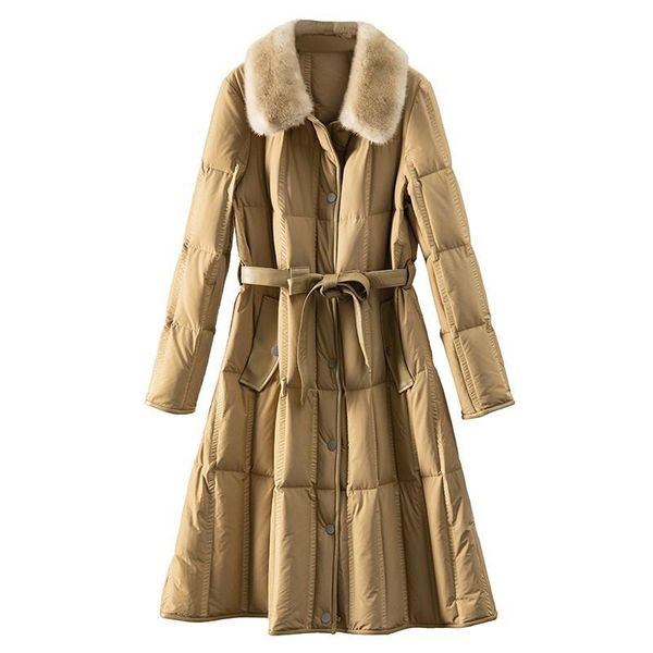 parkas 2022 fashion mink fur collar stitching leather down jacket women winter coat thick warm white duck down long outerwear kw1214, Black
parkas 2022 fashion mink fur collar stitching leather down jacket women winter coat thick warm white duck down long outerwear kw1214, Black