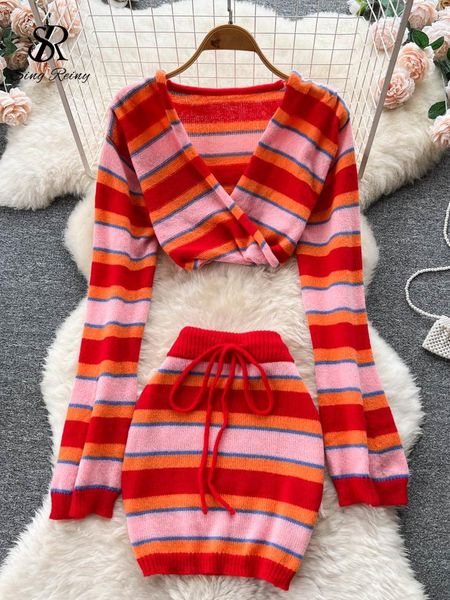 dress singreiny autumn striped knitted two piece suits long sleeve knit elastic slim short skirt contrasting color women sets, White
dress singreiny autumn striped knitted two piece suits long sleeve knit elastic slim short skirt contrasting color women sets, White