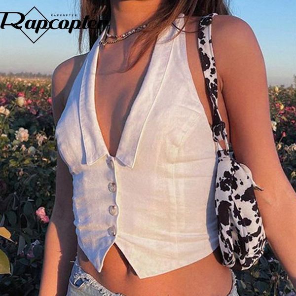 tanks rapcopter solid white crop cute button mini vest summer backless corset trendy camisole 90s women streetwear casual 2021, Black;white
tanks rapcopter solid white crop cute button mini vest summer backless corset trendy camisole 90s women streetwear casual 2021, Black;white