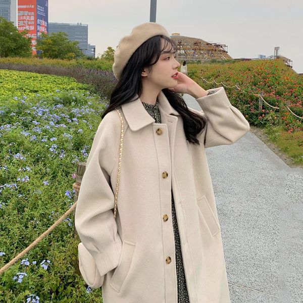fur korean fashion cotton wool coat women's classic university style single row button autumn and winter women's woolen coat, Black
fur korean fashion cotton wool coat women's classic university style single row button autumn and winter women's woolen coat, Black