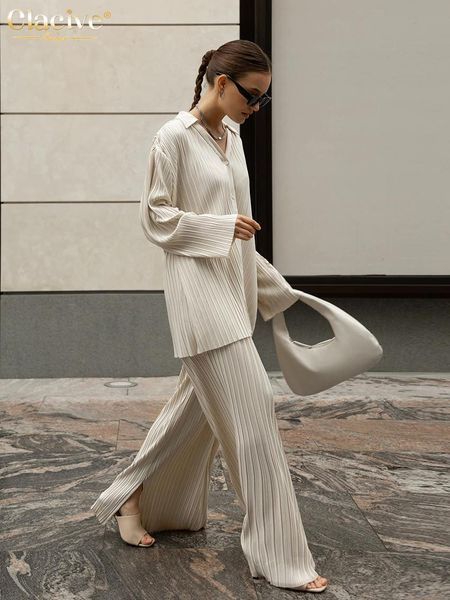pants clacive fashion long sleeve blouses womens two peice sets casual loose slit wide trouser suits elegant white pleated female set
pants clacive fashion long sleeve blouses womens two peice sets casual loose slit wide trouser suits elegant white pleated female set