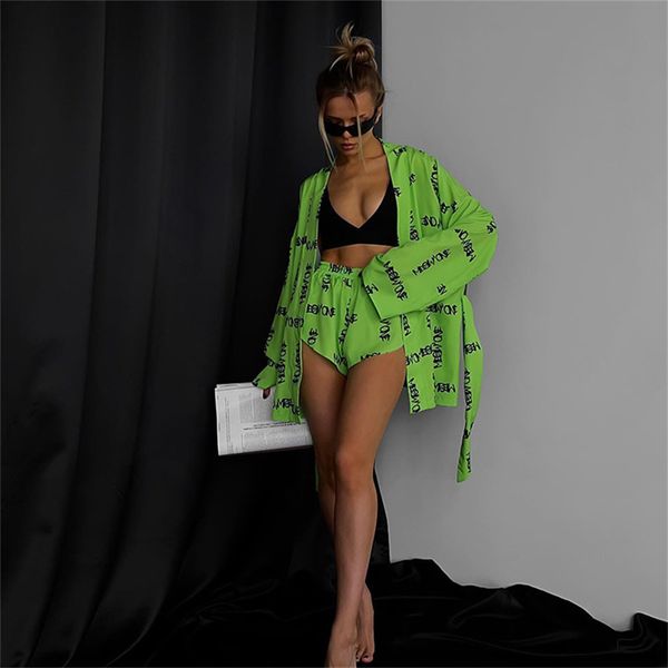 women's tracksuits summer fashion loose printed casual lace up long sleeve robe and pajamas high waist shorts set home ladies clothes 2, Gray
women's tracksuits summer fashion loose printed casual lace up long sleeve robe and pajamas high waist shorts set home ladies clothes 2, Gray