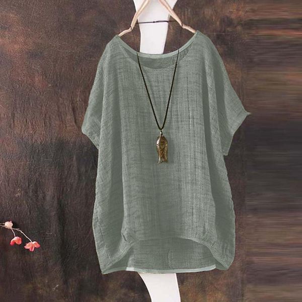 women's blouses shirts plus size blouse women's shirt solid cotton linen o-neck bat short sleeve casual loose pullover blusas muje, White
women's blouses shirts plus size blouse women's shirt solid cotton linen o-neck bat short sleeve casual loose pullover blusas muje, White