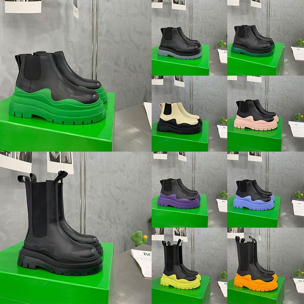 men designer boots tire chelsea leather women half ankle boots mens fashion wave red clear colored rubber outsole elastic webbing outdoor bo, Black
men designer boots tire chelsea leather women half ankle boots mens fashion wave red clear colored rubber outsole elastic webbing outdoor bo, Black