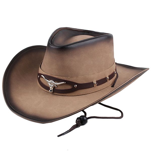 wide brim hats bucket cowboy woman western fedora hat with rope metal bull head decoration genuine leather cap jazz riding for men 230421, Blue;gray
wide brim hats bucket cowboy woman western fedora hat with rope metal bull head decoration genuine leather cap jazz riding for men 230421, Blue;gray