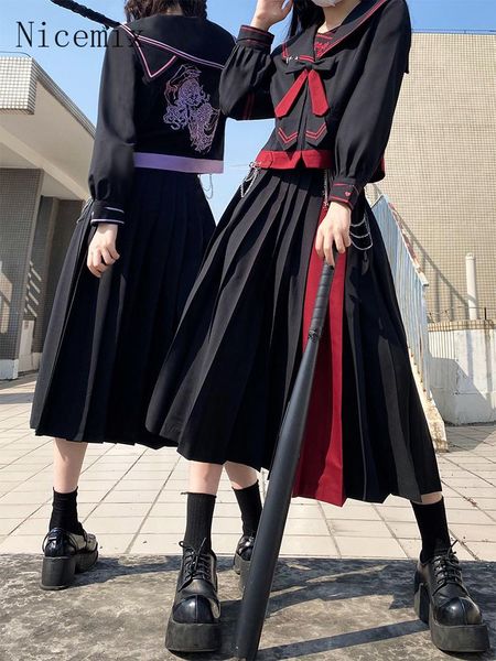 dress nicemix jk uniform suit genuine original dark 2022ss new bad girl sailor suit longsleeved long skirt full set unique streetwear, White
dress nicemix jk uniform suit genuine original dark 2022ss new bad girl sailor suit longsleeved long skirt full set unique streetwear, White