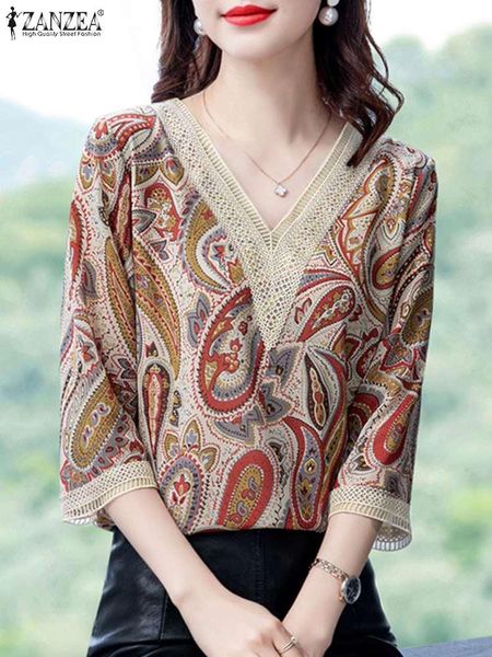 t-shirt ethnic floral printed blouse zanzea summer vintage v neck 3/4 sleeve women bohemian holiday lace patchwork casual shirt, White
t-shirt ethnic floral printed blouse zanzea summer vintage v neck 3/4 sleeve women bohemian holiday lace patchwork casual shirt, White