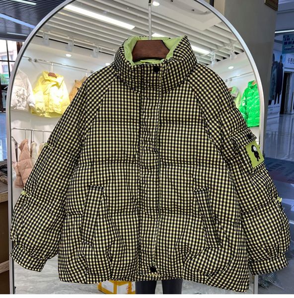 parkas korean fashion winter short lattice jacket women bread loose stand collar female down parkas 90% white duck down coats 2022, Black
parkas korean fashion winter short lattice jacket women bread loose stand collar female down parkas 90% white duck down coats 2022, Black