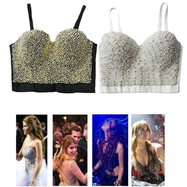 t-shirt women imitation pearls beaded bustier bra colored diamond rhinestone push up corset camisole night club bralette rave dxaa, White
t-shirt women imitation pearls beaded bustier bra colored diamond rhinestone push up corset camisole night club bralette rave dxaa, White