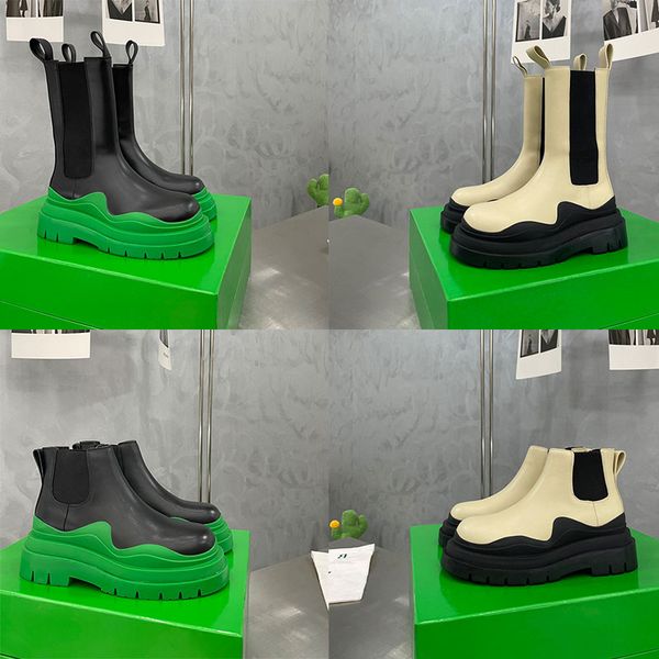 2023 men designer boots tire leather women half ankle boots mens fashion wave clear colored rubber outsole elastic webbing outdoor boot, Black
2023 men designer boots tire leather women half ankle boots mens fashion wave clear colored rubber outsole elastic webbing outdoor boot, Black