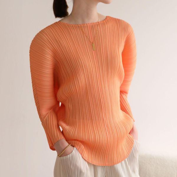 t-shirt miyake pleated casual long sleeve tshirt round neck elegant women shirt pleats, White
t-shirt miyake pleated casual long sleeve tshirt round neck elegant women shirt pleats, White