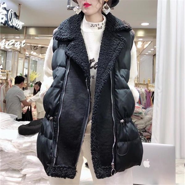 vests women vest lamb fur down cotton coat autumn winter warm casual waistcoat ladies korean sleeveless loose outwear colete feminino, Black;white
vests women vest lamb fur down cotton coat autumn winter warm casual waistcoat ladies korean sleeveless loose outwear colete feminino, Black;white