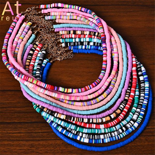 pendant necklaces 13color soft pottery beads necklace bohemian ethnic style mix color polymer clay gold plated beaded strand choker summer j, Silver
pendant necklaces 13color soft pottery beads necklace bohemian ethnic style mix color polymer clay gold plated beaded strand choker summer j, Silver