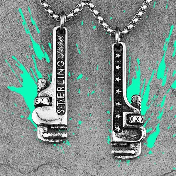 chains pipe wrench tools stainless steel men necklaces pendants chain trendy punk for boyfriend male jewelry creativity gift whole2365, Silver
chains pipe wrench tools stainless steel men necklaces pendants chain trendy punk for boyfriend male jewelry creativity gift whole2365, Silver
