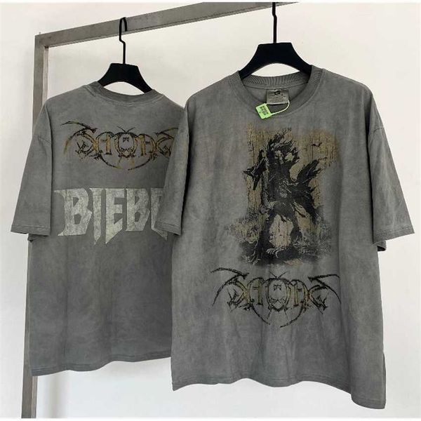 bibo's same style street vintage washed grey limited vintage short t-shirt american trendy men and women half sleeved, White;black
bibo's same style street vintage washed grey limited vintage short t-shirt american trendy men and women half sleeved, White;black