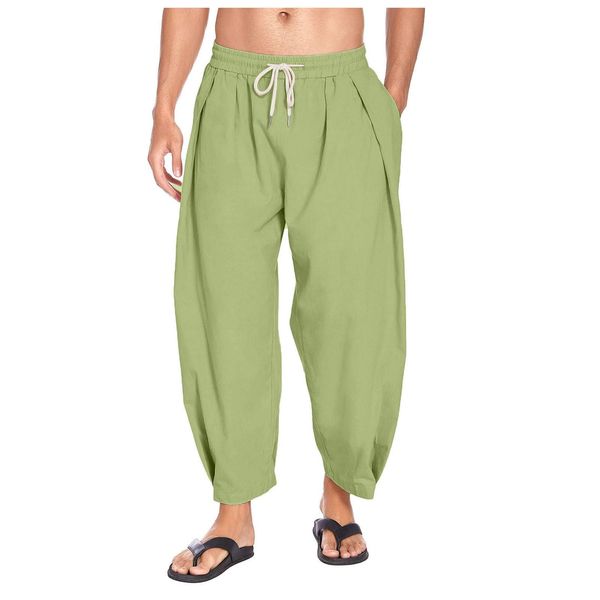 pants men's cotton linen harem pants drawstring casual cropped pants lightweight loose pockets trousers outdoor sports pants, Black
pants men's cotton linen harem pants drawstring casual cropped pants lightweight loose pockets trousers outdoor sports pants, Black