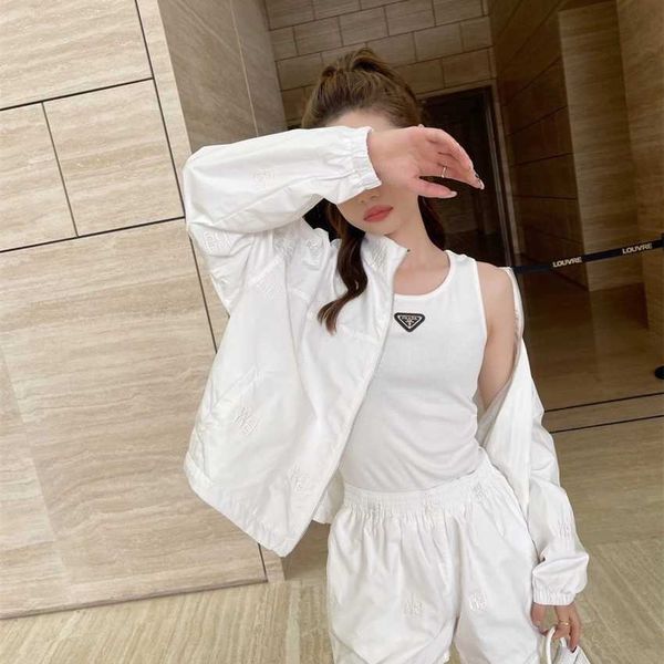 family summer new fashion classic triangle label simple casual versatile tank top, White
family summer new fashion classic triangle label simple casual versatile tank top, White