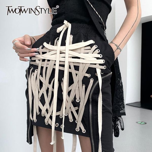 dresses twotwinstyle casual bandage cross mini skirt for women high waist black streetwear skirts female fashion new clothing summer, White;black
dresses twotwinstyle casual bandage cross mini skirt for women high waist black streetwear skirts female fashion new clothing summer, White;black