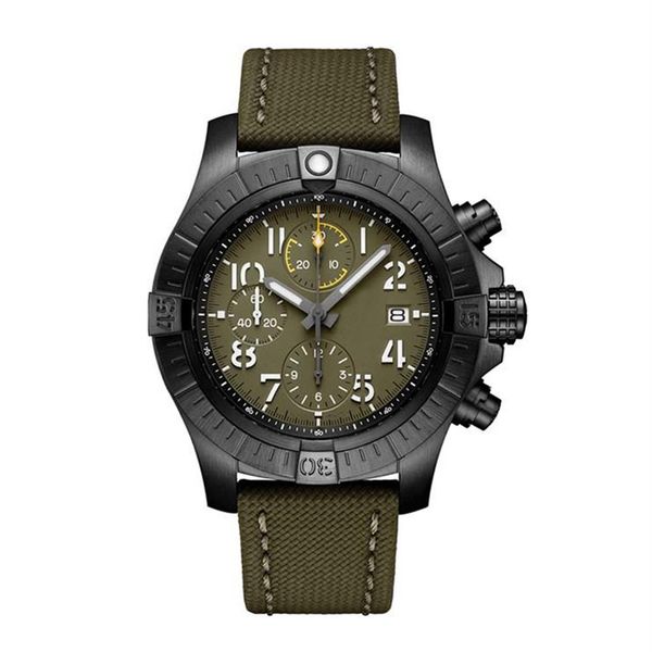 46mm male wristwatch men quartz chronograph watch black green canvas rubber strap sapphire crystal waterproof318d, Slivery;brown
46mm male wristwatch men quartz chronograph watch black green canvas rubber strap sapphire crystal waterproof318d, Slivery;brown