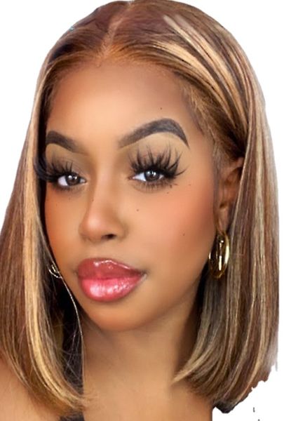 highlight bob wig 13x4 straight human hair wigs colored brazilian lace front wigs honey blond highlight short, Black;brown
highlight bob wig 13x4 straight human hair wigs colored brazilian lace front wigs honey blond highlight short, Black;brown
