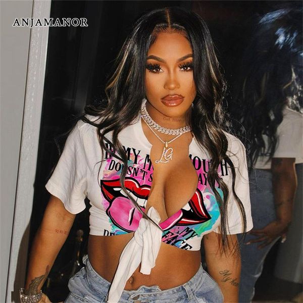 t-shirt anjamanor graffiti letter print white crop for women street fashion tie up short sleeve tshirts graphic tees d87cd19
t-shirt anjamanor graffiti letter print white crop for women street fashion tie up short sleeve tshirts graphic tees d87cd19