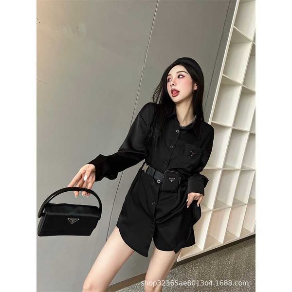 34% off family early spring new triangle decoration simple shirt with waistpack fashion slim versatile top, White
34% off family early spring new triangle decoration simple shirt with waistpack fashion slim versatile top, White