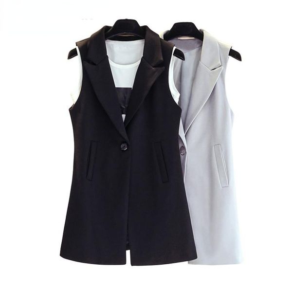 vests 2022 classic long vest women elegant suit vest spring autumn sleeveless jackets outerwear office lady slim waistcoat, Black;white
vests 2022 classic long vest women elegant suit vest spring autumn sleeveless jackets outerwear office lady slim waistcoat, Black;white