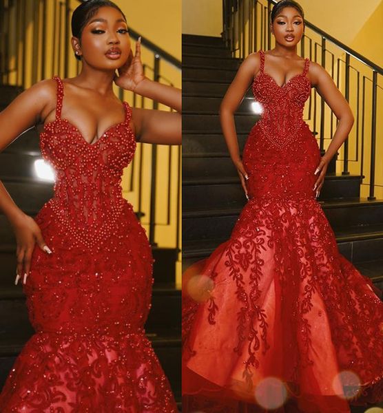 2023 april aso ebi red mermaid prom dress lace beaded tulle evening formal party second reception birthday engagement gowns dresses robe de, Black
2023 april aso ebi red mermaid prom dress lace beaded tulle evening formal party second reception birthday engagement gowns dresses robe de, Black