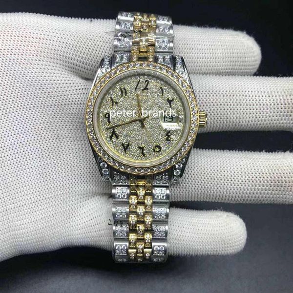 full diamond arabic numeral dial watch women size 36mm luxury iced out watch automatic silver gold two tone stainless diamond lady229b, Slivery;brown
full diamond arabic numeral dial watch women size 36mm luxury iced out watch automatic silver gold two tone stainless diamond lady229b, Slivery;brown