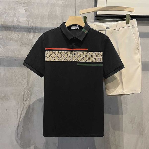 polo men's short sleeved summer fashion high-end lapel slim t-shirts ins men's wear, White;black
polo men's short sleeved summer fashion high-end lapel slim t-shirts ins men's wear, White;black