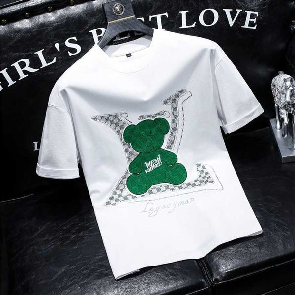 36% off pure cotton short sleeved men's trendy cartoon bear ins fashion new summer diamond printed men's t-shirt, White;black
36% off pure cotton short sleeved men's trendy cartoon bear ins fashion new summer diamond printed men's t-shirt, White;black
