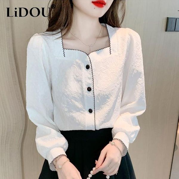 shirts autumn winter square collar elegant fashion chic buttons blouse femme long sleeve temperament allmatch shirt women's clothing, White
shirts autumn winter square collar elegant fashion chic buttons blouse femme long sleeve temperament allmatch shirt women's clothing, White