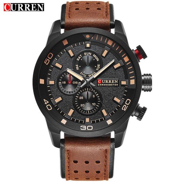 curren original brand men's sports waterproof leather strap quartz wrist watch 8250243f, Slivery;brown
curren original brand men's sports waterproof leather strap quartz wrist watch 8250243f, Slivery;brown