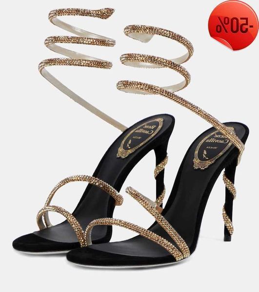 sandals crystal lamp stiletto heel sandals for womens shoe rene caovilla cleo rhinestone studded snake strass shoes luxury designers 9.5cm h, Black
sandals crystal lamp stiletto heel sandals for womens shoe rene caovilla cleo rhinestone studded snake strass shoes luxury designers 9.5cm h, Black