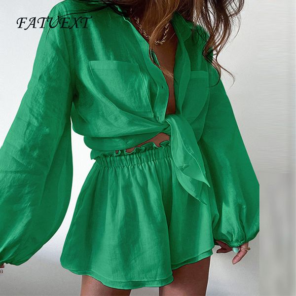 women's tracksuits 2023 summer white suit bohemian pink lantern sleeve blouse shirts shorts suits loose fit outfits casual 2 two piece, Gray
women's tracksuits 2023 summer white suit bohemian pink lantern sleeve blouse shirts shorts suits loose fit outfits casual 2 two piece, Gray