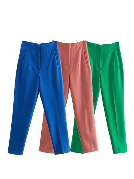 women's pants capris bsk za trf women spring chic fashion side pockets straight pants vintage high waist zipper fly female trousers muj, Black;white
women's pants capris bsk za trf women spring chic fashion side pockets straight pants vintage high waist zipper fly female trousers muj, Black;white