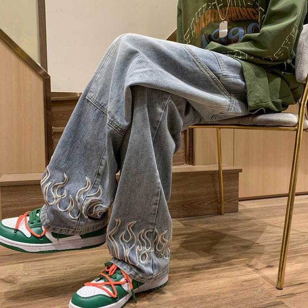 men's pants 2023 new fashion flame embroidery bla baggy men jeans pants y2k cloes straight hip hop vintage denim trousers pantalon homm, Black
men's pants 2023 new fashion flame embroidery bla baggy men jeans pants y2k cloes straight hip hop vintage denim trousers pantalon homm, Black