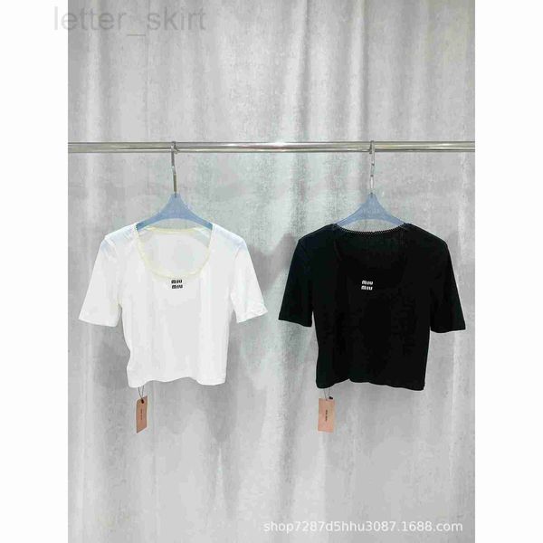 women's t-shirt designer 23 spring/summer new dafang ling embroidery letter decoration short sleeve wrapped bottom fashion versatile iw, White
women's t-shirt designer 23 spring/summer new dafang ling embroidery letter decoration short sleeve wrapped bottom fashion versatile iw, White